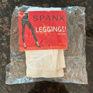 Spanx leggings high waisted seamless cotton all day shaping, color white size M